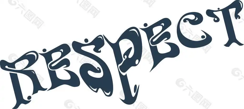 印花矢量图文字英文respect色彩免费素材