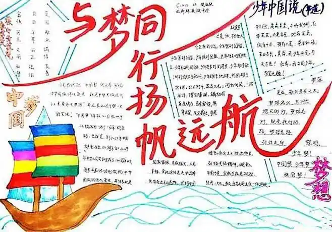 扬帆起航手抄报新生活新起点初一手抄报一年级新生手抄报2021年最新新