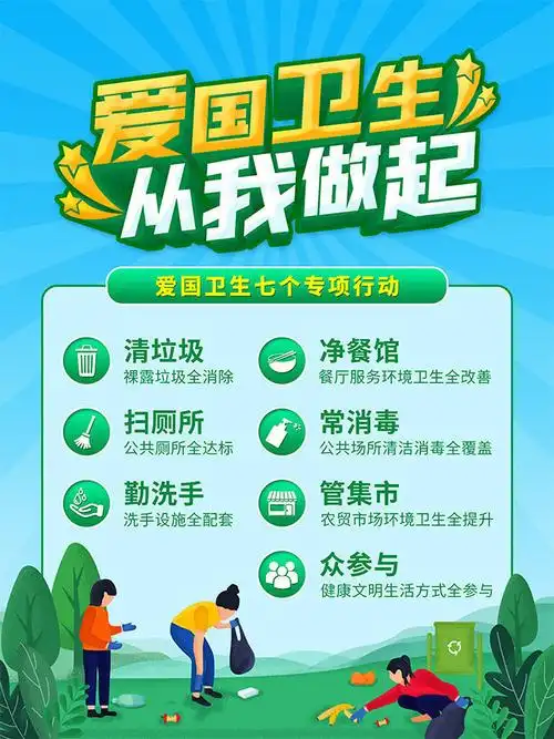 爱国卫生七个专项行动宣传海报