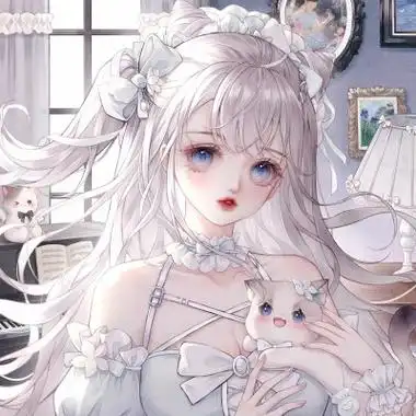 唯美抱猫咪的仙气女生头像动漫图片