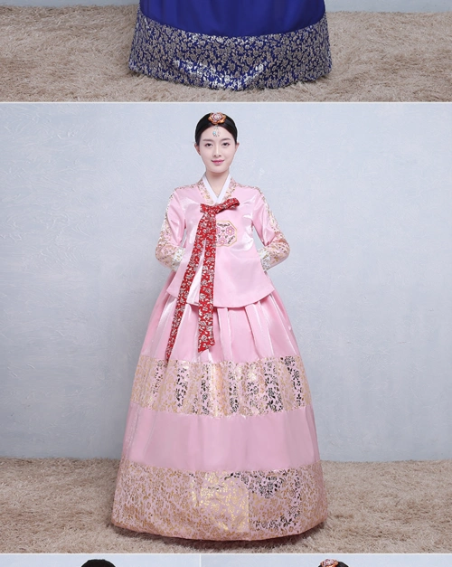 韩国传统宫廷烫金女士韩服古装朝鲜少数民族舞蹈韩服演出舞台服装