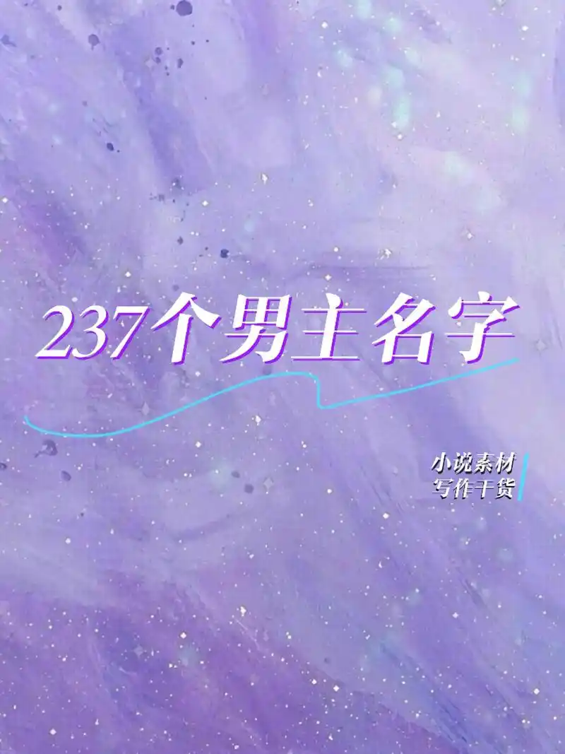 小说素材:积累了237个男主角名字