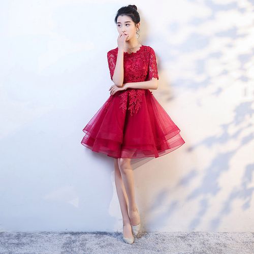 小晚礼服新娘短裙修身显瘦连衣裙女宴会学生聚会派对气质晚礼服裙