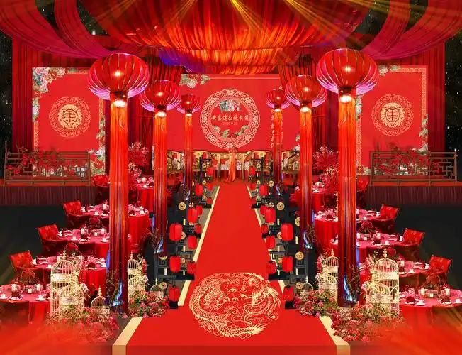 婚礼效果图 中式传统婚礼