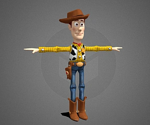 迪士尼风格卡通牛仔人物blend绑定模型下载