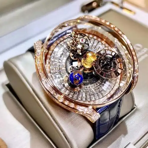 捷克豹新一代天体solar玫瑰金t钻满钻版陀飞轮自动机械腕表lbl0468