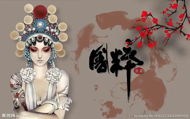 国粹 京剧 脸谱 中国风背景墙图片