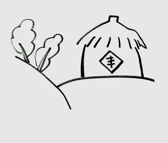 丰收谷仓的简笔画