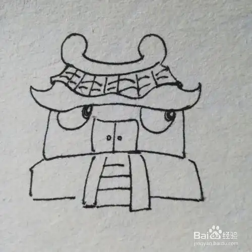 如何画卡通庙宇简笔画