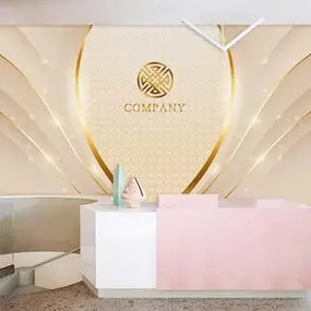 美甲美容院墙纸北欧ins风装修轻奢前台吧台背景墙理发服装店壁纸