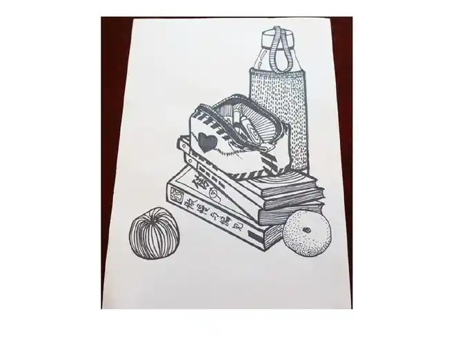 并初次利用构图方法画静物,这节课我 写美篇今天我们将选择线描写生