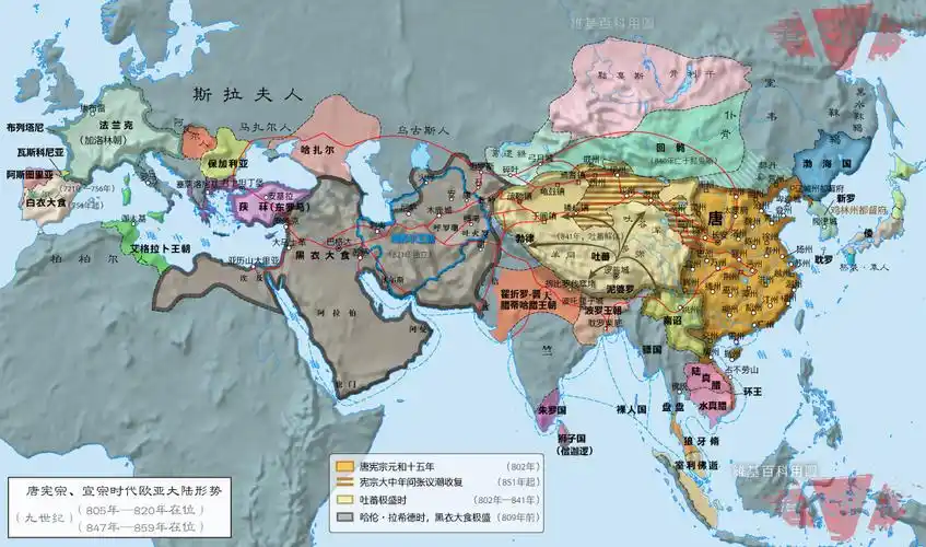 世界历史各时期亚欧大陆形势图