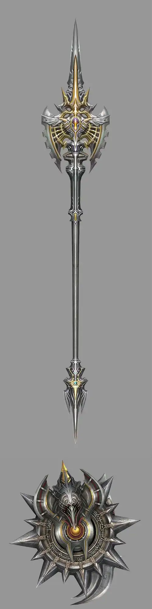 470游戏原画素材欧美西方魔幻武器法杖弓箭弩剑冷兵器设定cg参考淘宝