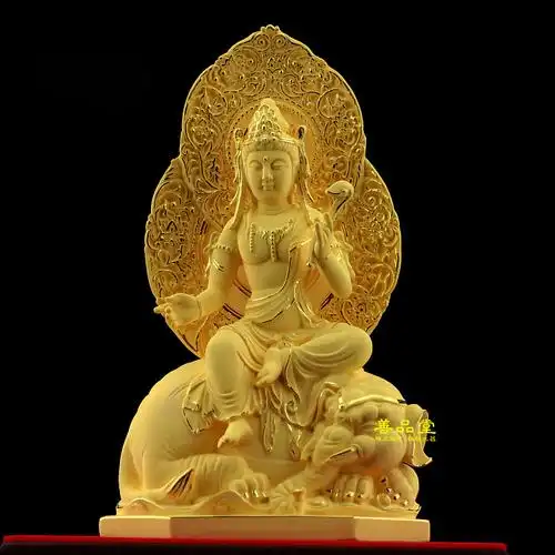 普贤菩萨佛像贺寿祝寿送礼摆件绒沙金工艺品生肖龙蛇本命佛守护神