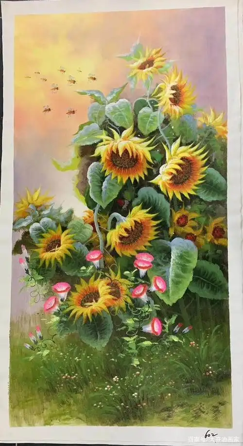 大芬油画植物向日葵
