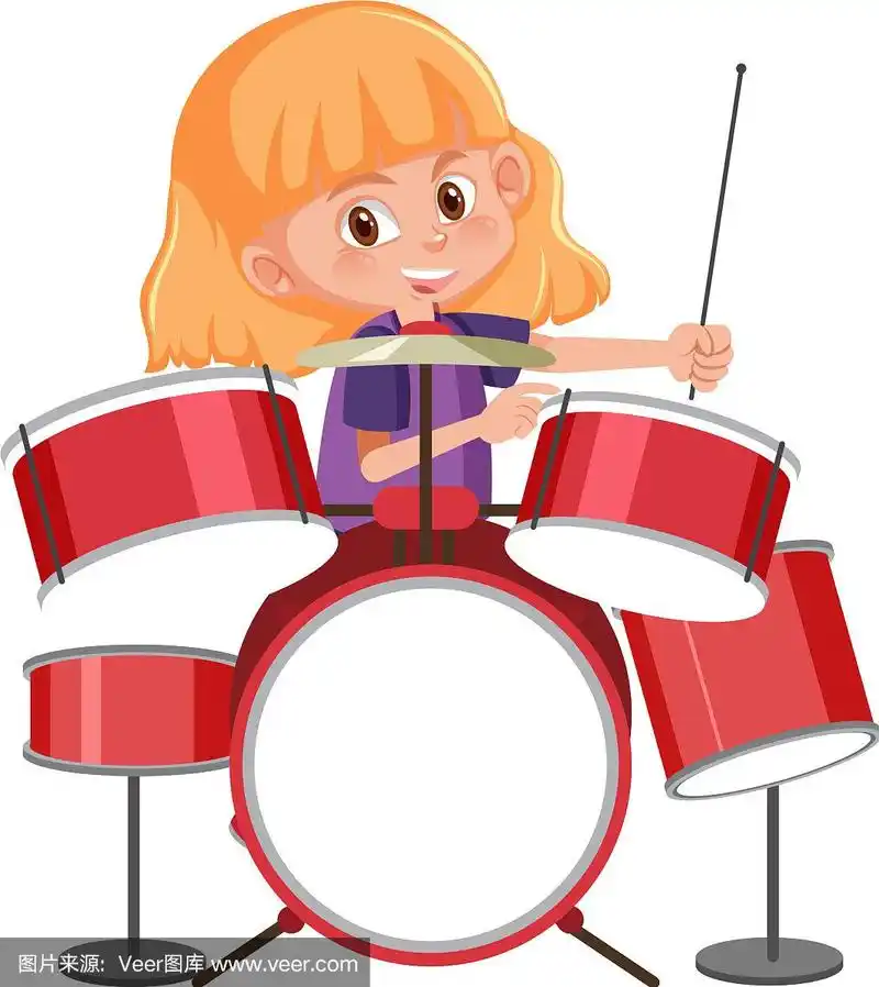 打鼓的小女孩
