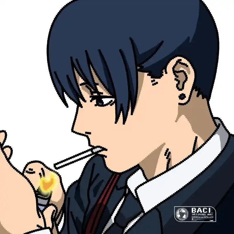 "吸烟有害健康"#电锯人 #早川秋 #电次 #动漫 #像素 - 抖音