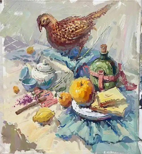 色彩静物写生常规水果及不常规杂物带步骤