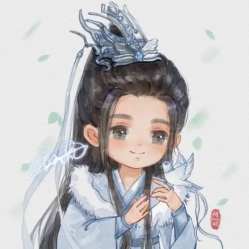 古风男生q版头像!作业终于画完啦