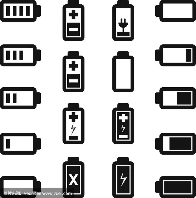 一组电池符号图标