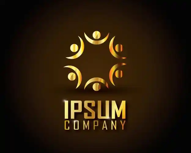 金色的团队合作概念logo矢量设计