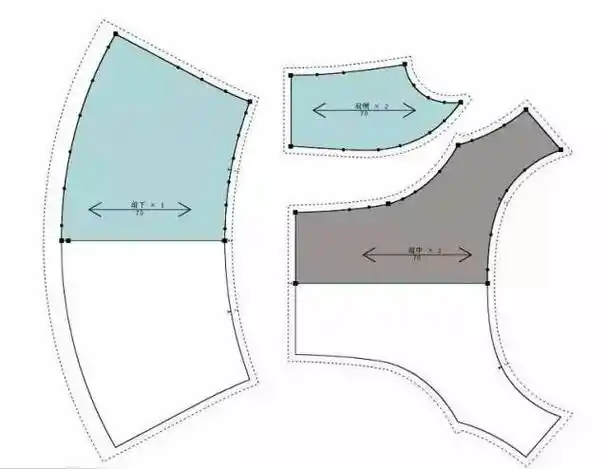 无领短袖前领口抽褶雪纺上衣纸样分享