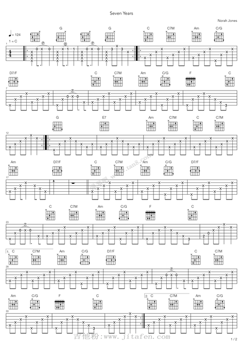 seven years 吉他谱