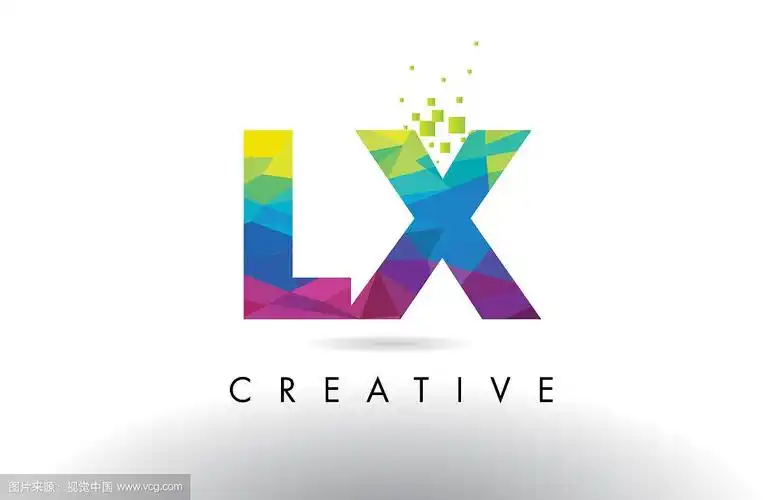 lx lx彩色字母折纸三角形设计