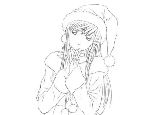 抱着铅笔的女孩简笔画