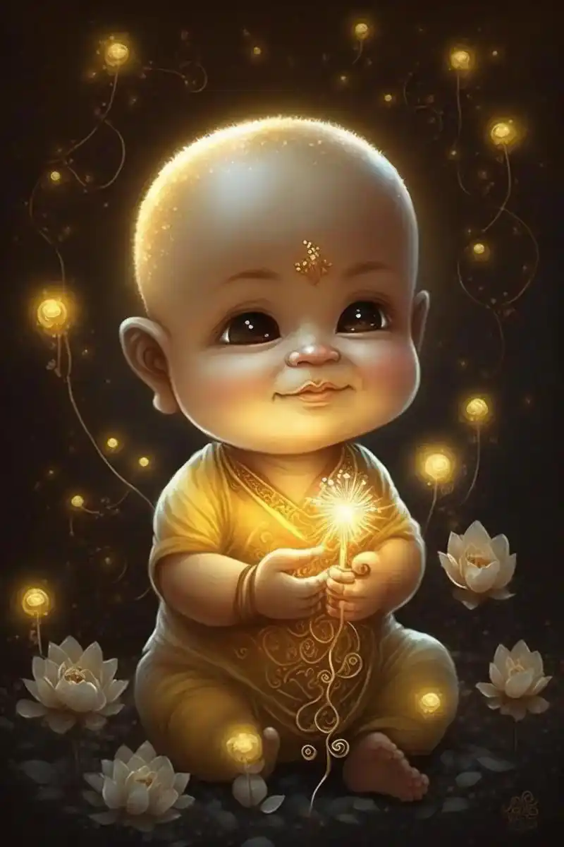 好运连连小和尚,女孩子看了都会喜欢的#ai绘画 #壁纸 #图 - 抖音