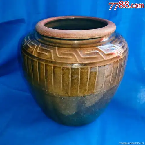 民国时期古董怀旧民俗老物件回纹老坛子老陶瓷罐子老陶罐老水缸-价格