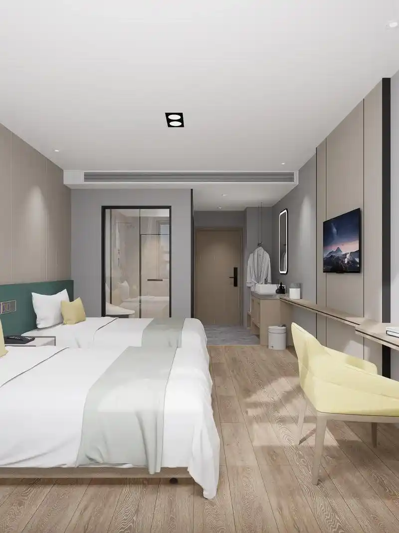 2023优质酒店双人标间客房布置案例.#酒店家具 #酒店设计 - 抖音