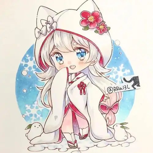 马克笔手绘丨超可爱q版小萝莉动漫手绘