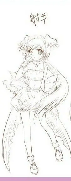 画一个射手座少女,十二星座画法可爱版