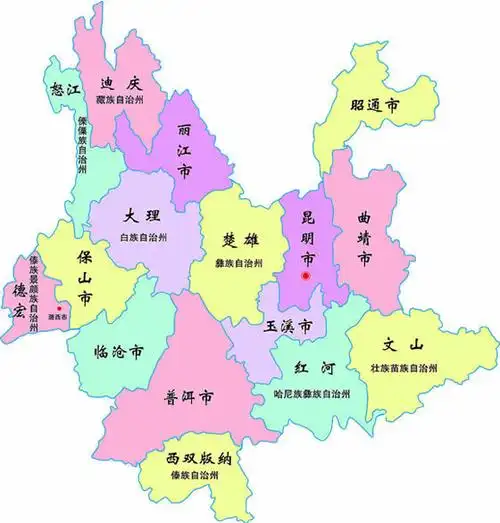 云南省行政区划图,地图,概况,简介,旅游景点,风景图片,交通,美食小吃