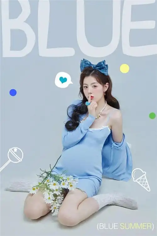流彗拍孕妇照写连衣裙小清新唯美可爱孕妈咪艺术照写摄影外套吊带裙卡
