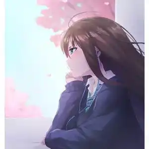 ミントさん鬼邪太郎的托下巴的少女插画图片