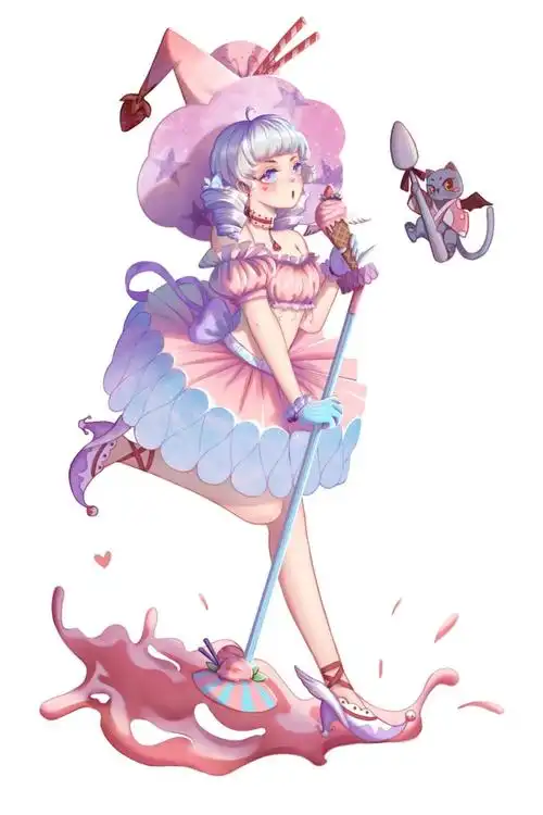 画一个草莓蓝莓冰激凌拟人,光翼的作业.()