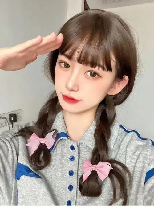 双马尾麻花辫 假发女辫子长发仿真网红可爱双马尾麻花长辫夏修脸中