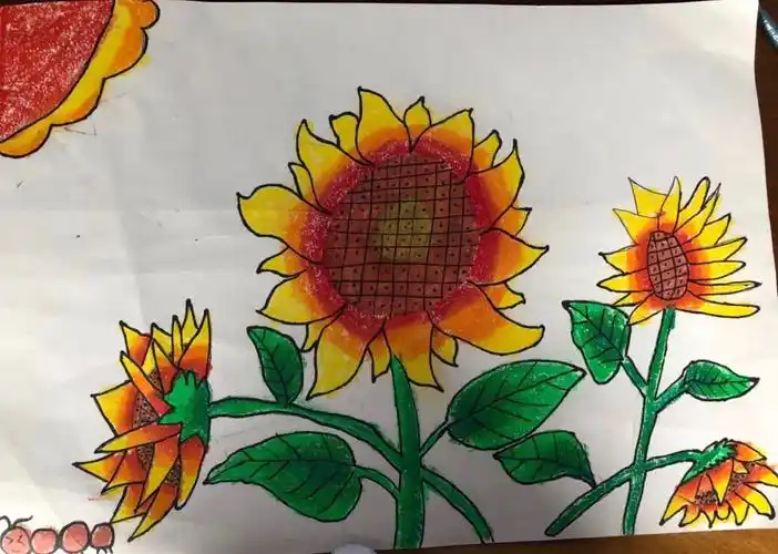 爱之绘·战疫情—畲乡景宁实验一小二年级美术作品微展6《向日葵》