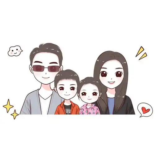 努力迎接幸福,十月全家福,一家三口,四口头像