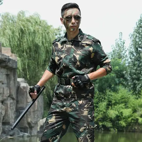 猎人虎斑迷彩服军装套装男女军迷特种兵野战作训作战服耐磨工作服