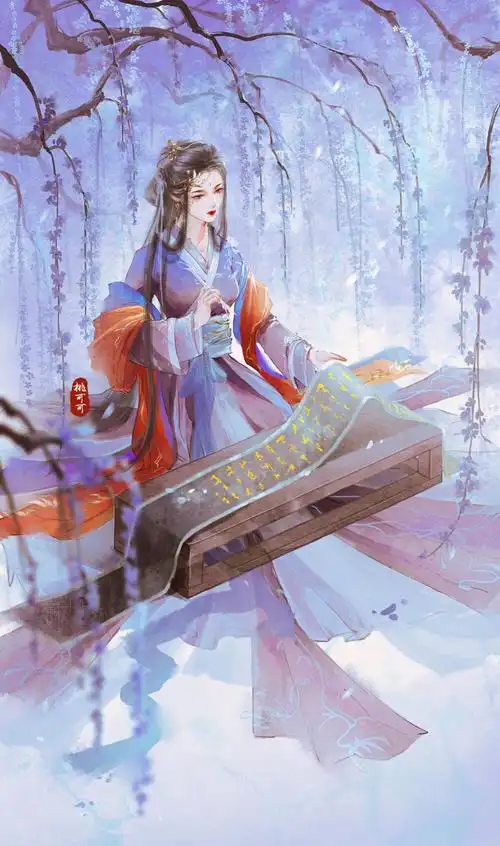 古风美人 紫衣 古风_桃可可__插画师作品