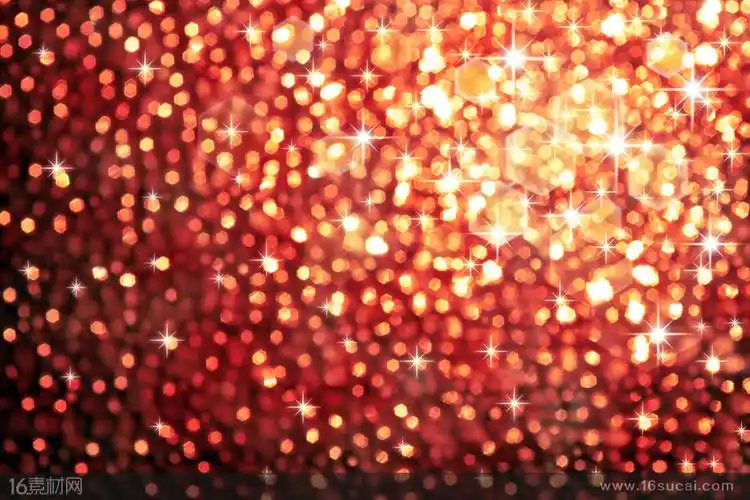 红色唯美闪耀光斑虚化背景高清图片