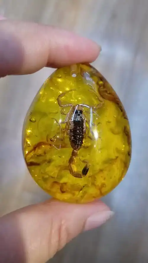 厂家直销真昆虫水滴琥珀吊坠环氧树脂滴胶吊坠景区热销