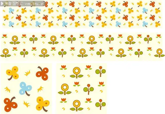 卡通碎花花纹背景图片素材