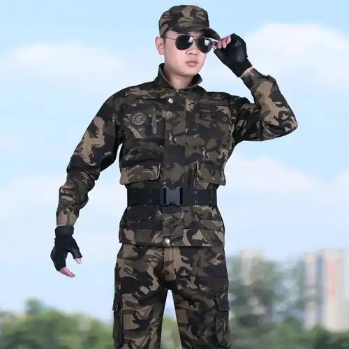 新品迷彩服套装男士户外纯棉防烫战术训练服军作训外套