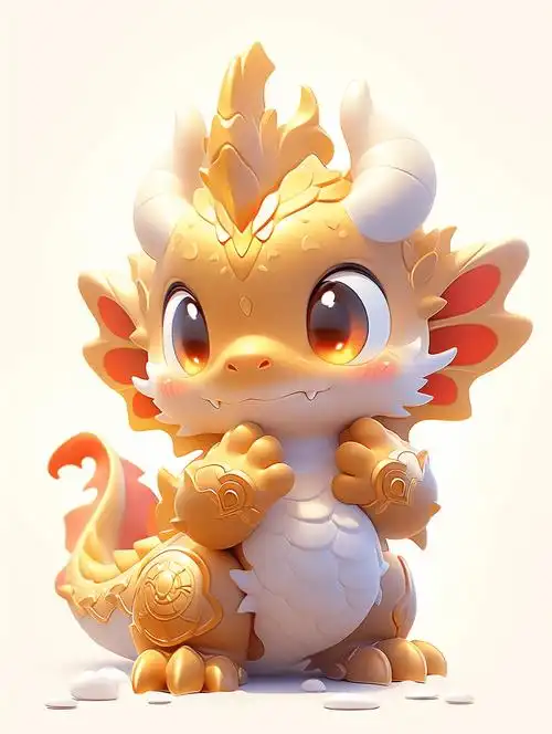 ▼中国龙以其黄金色的外观和黄色渐变的卡通形象备受追捧.