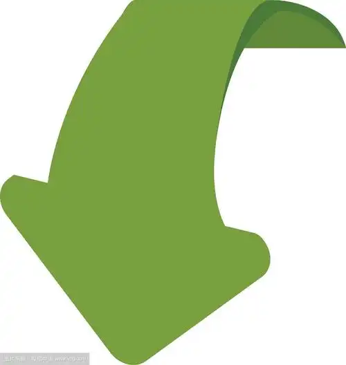 绿色箭头向下方向图标图形