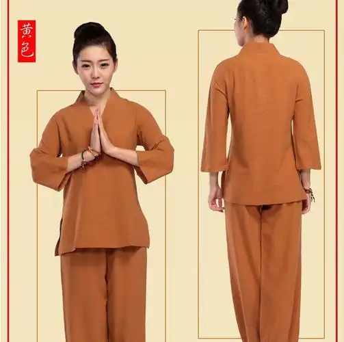 寺院居士服女佛系和尚棉麻素衣禅意打坐坐禅上衣